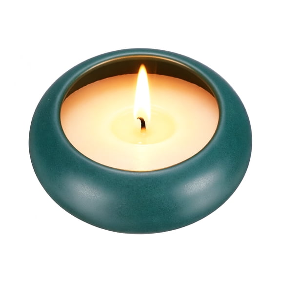 Uxcell Pebble Tea Light Candle Holder, 1.2" Height Tealight Candle Holder Handcrafted Ceramic Decorative Calming Home Decor Accent for Table Centerpiece Wedding, Teal Green