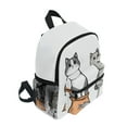 thumbnail image 2 of FORMRS School Backpack with Front Zippered Pocket 12" Elementary Student Travel Daypack, Gray Cute Chubby Cat, 2 of 6