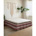 thumbnail image 2 of Brown Red Bed Skirt King Size 16" Drop Geometric Medieval Ruffled Wrap Around Bed Skirts Adjustable Elastic Bedskirt Dust Ruffle for King Size Bed, 2 of 7