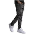 thumbnail image 3 of Supply Studios Men Tapered Mike Tear Patch Jeans (Washed Black), 3 of 4