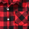 thumbnail image 3 of LEEYNEER Kids Little Boys Girls Baby Red Plaid Flannel Shirt Jacket Long Sleeve Button Down Flannel Shirt Plaid Tops Girl Boy Clothes, 3 of 4