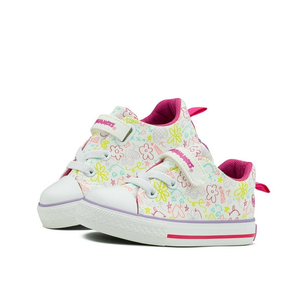 Tenis Bubble Gummers para Niña Estampado Corazones Casuales Blanco 13