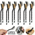 thumbnail image 1 of PENGXIANG 12pcs Wire Brush Set Steel Brass Nylon Bristle Mini Rust Removal Cleaning Tool, 1 of 9