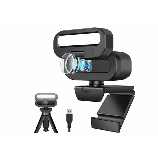 Webcam 4k 60fps Con Micrófono, Enfoque Auto Pnp Pc/laptop Xtellar negro