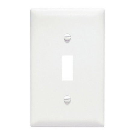 Pass & Seymour Legrand TP1-W 1-Gang Toggle Switch Wall Plate, Trademaster Size, Unbreakable Nylon Cover, White