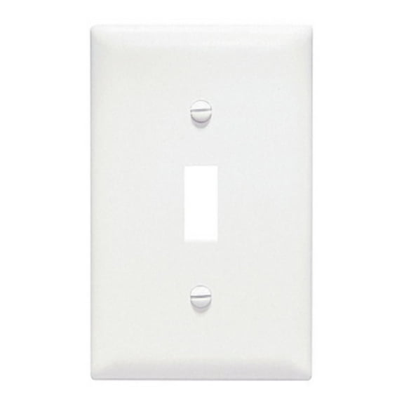 Pass & Seymour Legrand TP1-W 1-Gang Toggle Switch Wall Plate, Trademaster Size, Unbreakable Nylon Cover, White