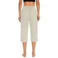 thumbnail image 4 of BLVB Pull on Capris for Women Dressy Casual Stretch Lightweight Capri Yoga Pants Elastic High Waist Lounge Pants Summer, 4 of 7