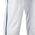 thumbnail image 3 of Triple Crown Open-Bottom Baseball Pants with Braid, Youth X-Large, White with Navy Braid, 3 of 5