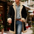 thumbnail image 2 of Men's Christmas Winter Coat Solid Color Anorak Warm Theme Outerwear Winter Jacket Cold Weather Casual Indoor Outdoor Black 2XL, 2 of 7