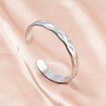 thumbnail image 3 of 9mm Width Stainless Steel Hammered Finish Open Cuff Bangle Bracelet, 3 of 5