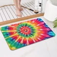 thumbnail image 4 of Colorful Rainbow Tie Dye Spiral Pattern Bathroom Rugs Mat,Non Slip Microfiber Bathroom Rug,Rubber Backing,Soft Bathroom Mats for Bathroom Floor,Tub and Shower,17x27in(43x68cm), 4 of 5