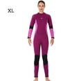 thumbnail image 3 of Traje de húmedo Traje de cuerpo completo para hombres y mujeres Actividades deportivas de agua de una pieza en agua fría para snorkeling Surfing Spearfishing Woman / Wine Red XL sidaley OD017131-35, 3 of 7