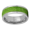 thumbnail image 2 of Green Celtic Spinner Ring Norse Anti Anxiety Viking Band Unisex Fantasy Forge Jewelry, 2 of 5