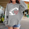 thumbnail image 2 of Girls Y2k Football Sweatshirt Cute Rugby Graphic Hoodies Pullover Football Season Long Sleeve Oversized Tops with Pockets, 2 of 7