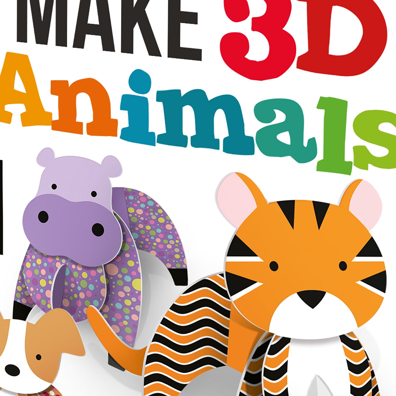 Headu: Make 3D Animals - DIY Build-Decorate-Create 10 Freestanding Animals, Fold & Connect Cardboard Pieces, Mix & Match Styles, Stickers, Kids 4+