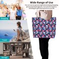 thumbnail image 4 of Yiaed Skull flower blue Print Handbag for Women Tote Purse Shoulder Bag Large Fashion Hobo Purse Handbag Shopping Tote, 4 of 5