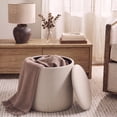 thumbnail image 3 of Mainstays Round Storage Ottoman, Cream Linen Fabric, 3 of 12