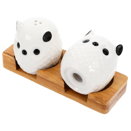 Ceramic and Pepper Shaker Set with Trays for Kitchen 2pcs