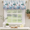 thumbnail image 2 of Turtle Coastal Curtain Valances for Windows, Kitchen Valance Window Treatments Panel 2 Pack, Summer Beach Ocean Shell Jellyfish Starfish Rod Pocket Short Curtains for Bathroom Bedroom 42 x 18 Inch, 2 of 8