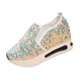 thumbnail image 3 of Womens Shoes Rhinestone Comfortable Platform Slip on Shoes Fashion Flat Hidden High Heels Non-Slip Sneakers, 3 of 5