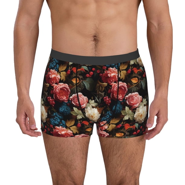 Fotbe Rose Flowers Calzoncillos Tipo Boxer con Bolsa de Soporte Total para Hombre, X-Temp Fresco, Transpirable y de Secado Rápido-X-Large