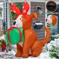 thumbnail image 4 of GOOSH 5 FT Christmas Inflatables Dog Puppy with Gift Box, Inflatable Dog Christmas Decorations Blow Up Dog,  Xmas Decorations Clearance with LED Lights for Christmas Holiday Party Yard Garden Decor, 4 of 7