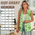 thumbnail image 6 of Psesaysky St. Patrick's Suit Vest for Women Trendy Green Luck Leaves Print Summer Business Casual Sleeveless Open Front Blazers Suit Vests Top Pockets Work Office, Size M, 6 of 6