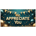 thumbnail image 3 of Decorative Design Appreciation Banner Glitter Theme Blue Gold Balloons for Corporate Events Employee Recognition Office Decoration, 3 of 8