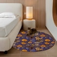 thumbnail image 2 of Round Rug 3.3Ft Washable Non-Slip, Orange Purple Spring Floral Circle Area Rugs for Living Room Bedroom, Vintage Botanical Summer Flower Indoor Floor Mats Carpet Runner for Home Decor Aesthetic, 2 of 8