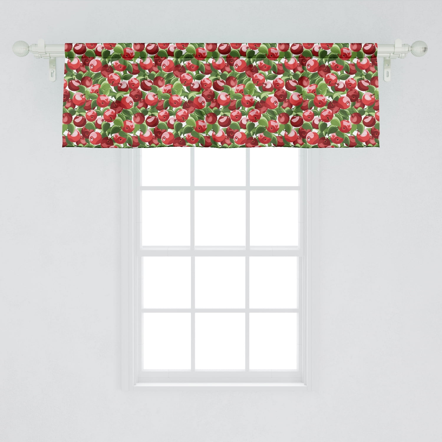 New red APPLES green leaves window VALANCE 