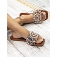 thumbnail image 3 of Fashionable Women's Flat Sandals With Rhinestone & Pearl Decoration, 3 of 4