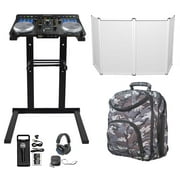 Hercules Universal DJ Bluetooth Controller+Stand+Mic+Headphones+CAMOPACK+Facade