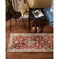thumbnail image 4 of TOWN & COUNTRY LUXE Livie Forever Vintage Everwash® Washable Multi-Use Decorative Rug with Non-Slip Backing, Rust/Ivory, 24"x72", 4 of 10