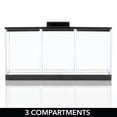 thumbnail image 3 of mDesign Cosmetic Divided Organizer Canister Box, 3 Sections and Lid, Clear/Black, 3 of 8