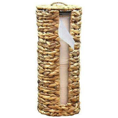 UPC: 0651355233584 | Vintiquewise 17.5 x 7.5 x 7.5 in. Wicker Water Hyacinth Tall Toilet Tissue Paper Holder for 4 Wide Rolls Brown