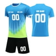 thumbnail image 1 of Custom Football Kit Set for Adult and Child, Name Number Team Logo DIY Family Match Personalized Jersey Shirt Shorts Set, Dad and Son Matching Outfits Blue M, 1 of 6