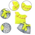thumbnail image 3 of WOLLED 1-6 T Girls Tees Set for Kids Baby Sleeveless Top T-Shirt and Denim Shorts Outfit Toddler One Shoulder Flounce Top T-Shirt Outfit, 3 of 7