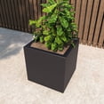 thumbnail image 4 of LeisureMod Fern Fiberstone and MGO Clay Planter, Mid-Century Modern Square Planter Pot for Indoor and Outdoor (Black, 20 Inch), 4 of 8