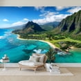 thumbnail image 7 of Wallpaper Aerial View Kualoa area Oahu Hawaii Peel and Stick Wall Murals 100"H x 144"W Removable PVC Wall Paper Self-Adhesive Wall Paintings Art Decor for Bedroom Living Room, 7 of 7