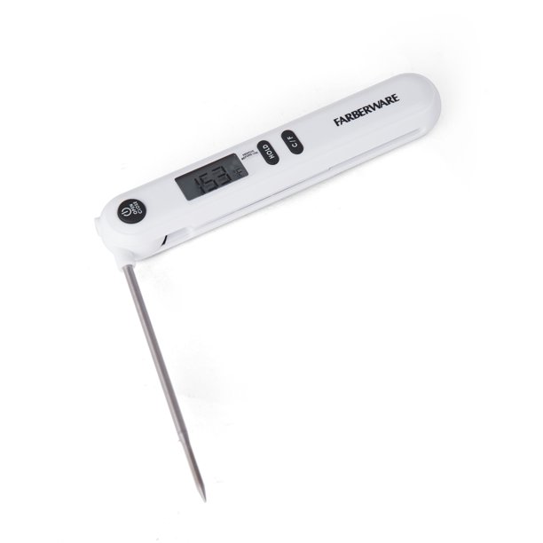 Farberware Protek Folding Digital Instant Read Meat Thermometer, White