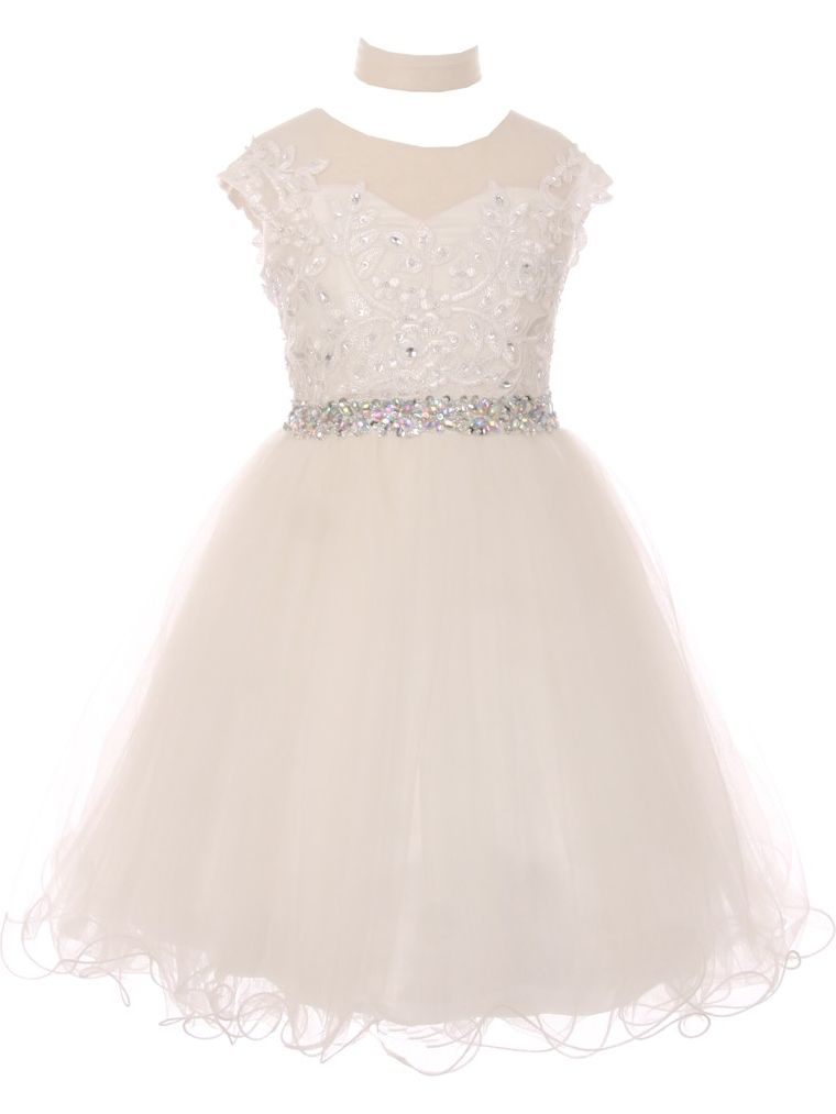 girls white sequin dress