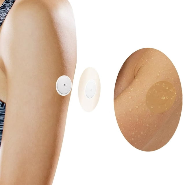 SNNROO Waterproof Sensor Covers for Libre 2 20 Pack freestyle libre Adhesive Patches Glue in The Center of The Patch Continuous Protection for 14 Days