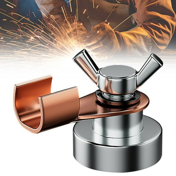 Meiiso Size A Welder'S Welding Grounding Tool Large Suction Magnet Copper Electrode, Magnetic Welding Ground Clamp 500A Capacity