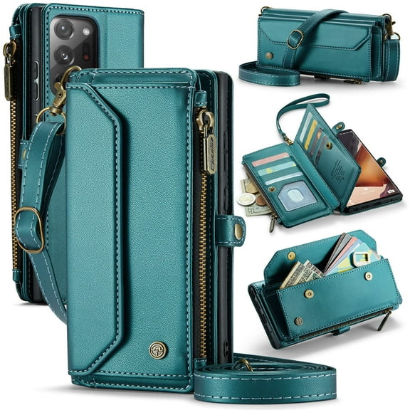 ETFAST Leather Phone Case Wallet With Card Holder Zipper For Samsung Galaxy Note 20 Ultra High Quality Leather Phone Case