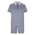 thumbnail image 4 of Frnrwgo Mens 2 Piece Vacation Set Short Sleeve Pullover Tops and Elastic Waist Pocket Shorts Breathable Lightweight Summer Sportswear, 4 of 5