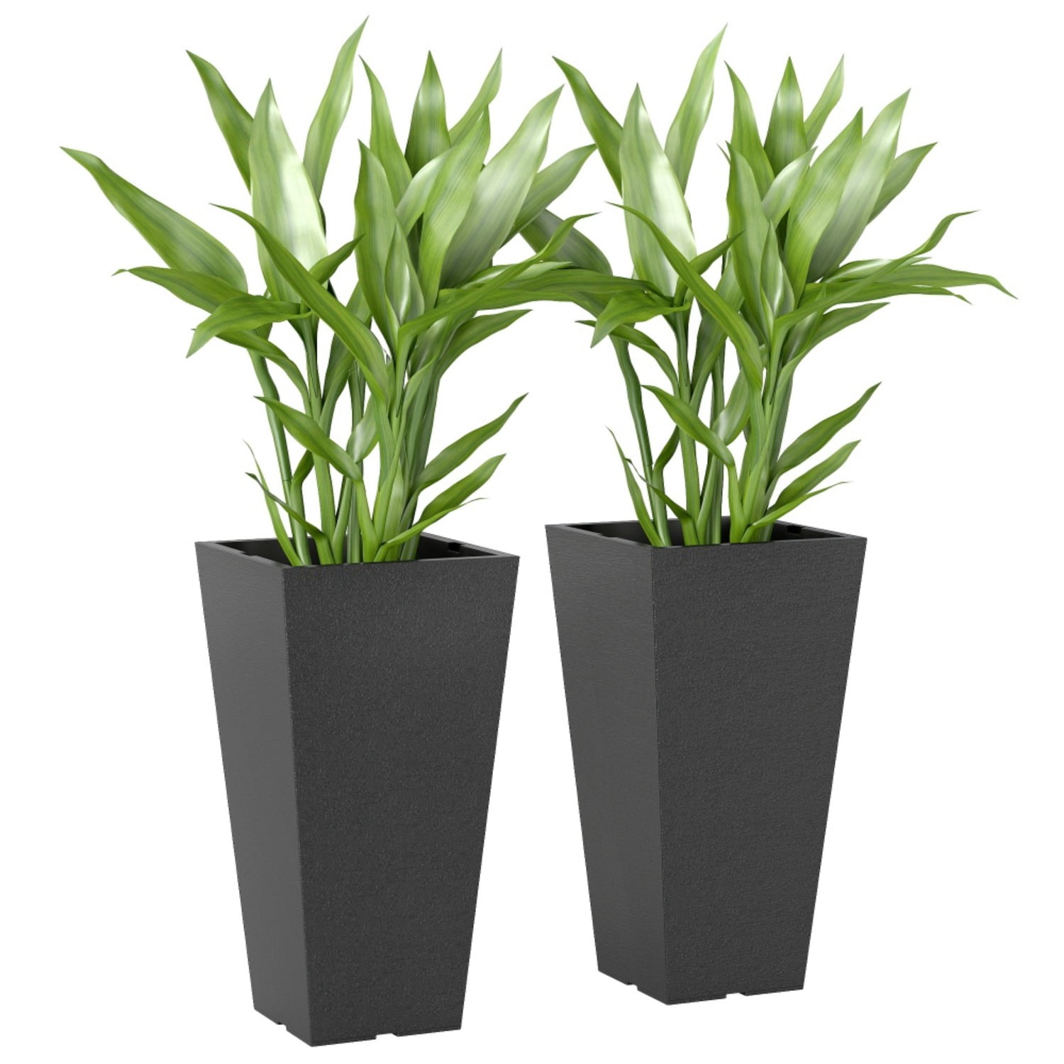 Set of 2 Plastic Flower Pots