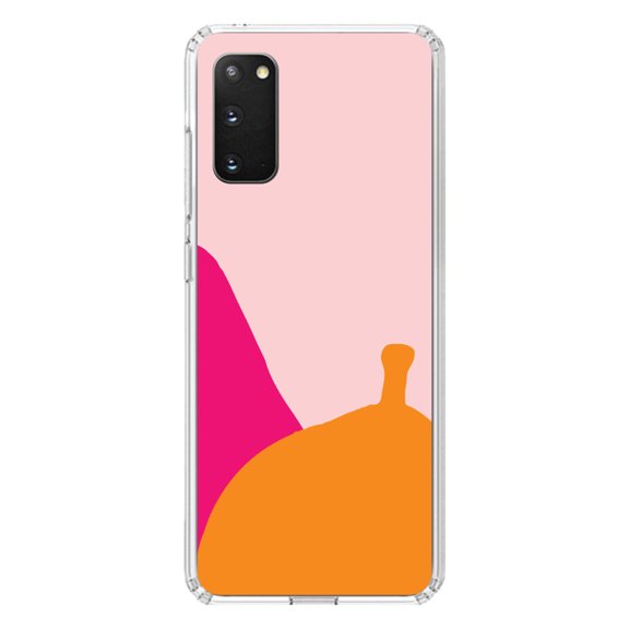 DistinctInk Clear Shockproof Hybrid Case for Galaxy S20 PLUS / 5G (6.7" Screen) - TPU Bumper, Acrylic Back, Tempered Glass Screen Protector - Summer Vibes Bold Flower Blue Orange Pink