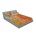 thumbnail image 2 of Ambesonne Fall Fitted Sheet & Pillow Sham Set, Forest in Autumn, Full, Orange Blue Green, 2 of 2