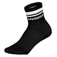 thumbnail image 2 of HUDDLE Calcetines Unisex, pack de 6 – Rayas dobles, logo, Short Crew, calcetines deportivos, color liso Negro 35-38, 2 of 3