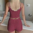 thumbnail image 4 of PRINxy Women's Summer Boho Printed 2 Piece Pajama Set Sleeveless Cami Top & Elastic Shorts Soft Lightweight Casual Lounge Sleepwear for Women Daily Wine M, 4 of 7